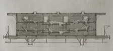 Franco-Prussian War (1870-1871): Casualty transport wagon (longitudinal section), 1871. Creator: Unknown