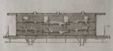 Franco-Prussian War (1870-1871): Casualty transport wagon (longitudinal section), 1871. Creator: Unknown