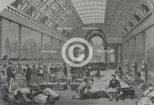 Franco-Prussian War (1870-1871): Central post office, installed in the Gallery of Battles of... 1871 Creators: Fernando Miranda, Manuel Ricord.