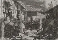 Franco-Prussian War (1870-1871): Battle of Wissembourg, 1870 - Peasants defending a farmhouse,1870. Creator: Unknown