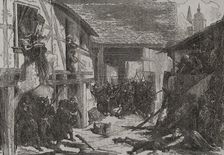 Franco-Prussian War (1870-1871): Battle of Wissembourg, 1870 - Peasants defending a farmhouse,1870. Creator: Unknown