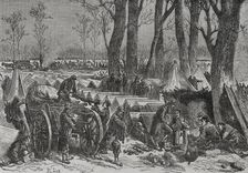 Franco-Prussian War (1870-1871): Bivouac of General Ducrot's troops in the woods of Vincennes, 1871. Creator: Auguste Trichon