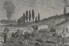 Franco-Prussian War (1870-1871): Burial of the dead by ambulances, 1871. Creator: Unknown