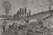 Franco-Prussian War (1870-1871): Burial of the dead by ambulances, 1871. Creator: Unknown
