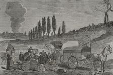 Franco-Prussian War (1870-1871): Burial of the dead by ambulances, 1871. Creator: Unknown