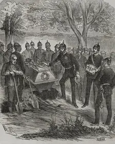 Franco-Prussian War (1870-1871): Burial of the French General Abel Douay...on 7 August 1870. Creator: Ribas