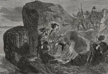 Franco-Prussian War (1870-1871): Garibaldian bivouac at the Vosges, 1870. Creator: Ribas