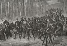 Franco-Prussian War (1870-1871): German cavalry marching towards Paris, 1871. Creator: Unknown
