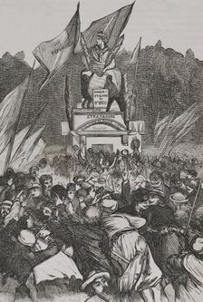 Franco-Prussian War (1870-1871): Demonstration in favour of the defenders of Strasbourg, Paris,1870. Creator: Unknown