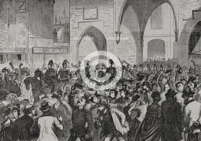 Franco-Prussian War (1870-1871): Entry into Munich (Bavaria) of several French cannons..., 1870.  Creator: Tomás Carlos Capuz.