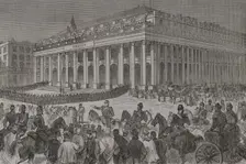 Franco-Prussian War, (1870-1871): Exterior view of the Grand Théâtre de Bordeaux...1871. Creator: Tomás Carlos Capuz