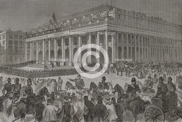 Franco-Prussian War, (1870-1871): Exterior view of the Grand Théâtre de Bordeaux...1871.  Creator: Tomás Carlos Capuz.