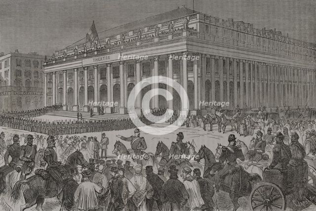 Franco-Prussian War, (1870-1871): Exterior view of the Grand Théâtre de Bordeaux...1871.  Creator: Tomás Carlos Capuz.