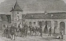 Franco-Prussian War (1870-1871); French Army - General Faidherbe's headquarters at Boisleux, 1870. Creator: Unknown