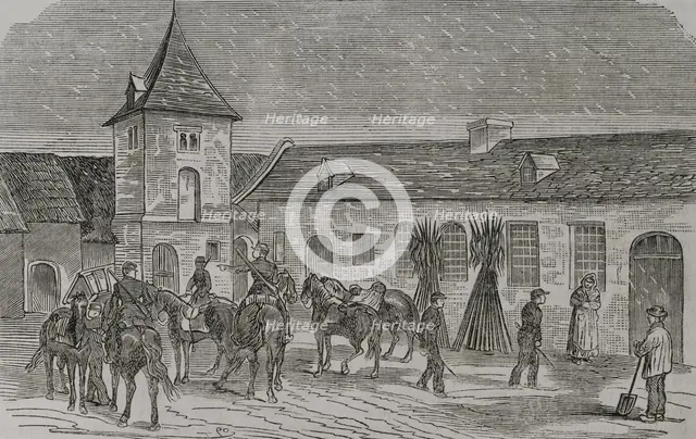 Franco-Prussian War (1870-1871); French Army - General Faidherbe's headquarters at Boisleux, 1870.  Creator: Unknown.