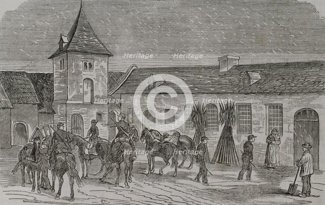 Franco-Prussian War (1870-1871); French Army - General Faidherbe's headquarters at Boisleux, 1870.  Creator: Unknown.
