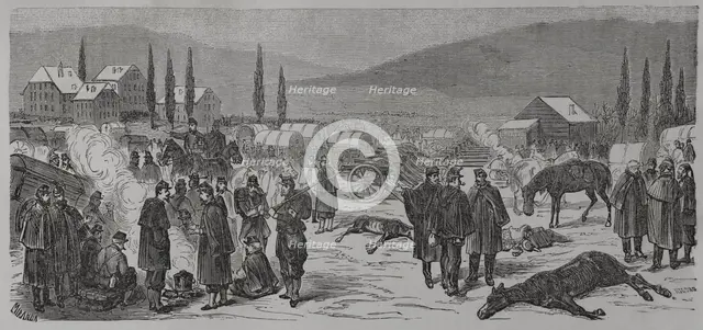 Franco-Prussian War (1870-1871): French camp in Neuchâtel (Switzerland), 1871.  Creators: Fernando Miranda, Manuel Ricord.
