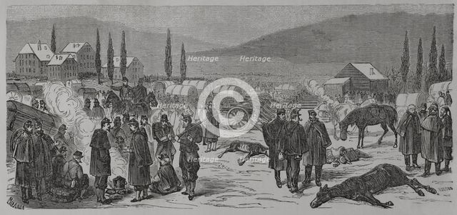Franco-Prussian War (1870-1871): French camp in Neuchâtel (Switzerland), 1871.  Creators: Fernando Miranda, Manuel Ricord.