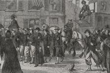 Franco-Prussian War (1870-1871): French press ambulance corps passing through Rheims, 1870. Creator: Unknown