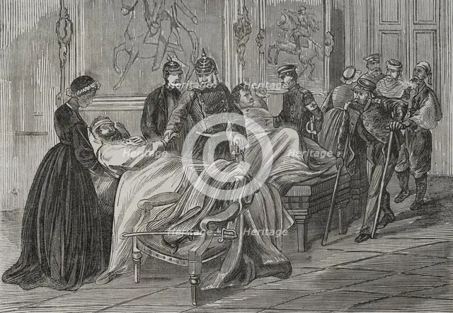 Franco-Prussian War (1870-1871): King William I of Prussia (1797-1888) visiting the wounded..., 1871 Creator: Unknown.