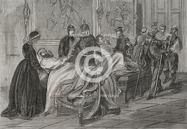 Franco-Prussian War (1870-1871): King William I of Prussia (1797-1888) visiting the wounded..., 1871 Creator: Unknown.
