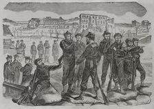 Franco-Prussian War (1870-1871): Sailors refusing to leave the fort of Montrouge, Paris, 1871. Creator: Unknown