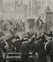 Franco-Prussian War (1870-1871): Session of the French Senate of 15 July 1870. War declaration. Creator: Unknown