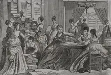 Franco-Prussian War (1870-1871): Stuttgart ladies committee collecting goods for the war..., 1871. Creator: Unknown