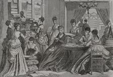 Franco-Prussian War (1870-1871): Stuttgart ladies committee collecting goods for the war..., 1871. Creator: Unknown