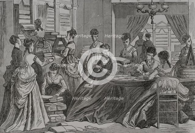 Franco-Prussian War (1870-1871): Stuttgart ladies' committee collecting goods for the war..., 1871.  Creator: Unknown.