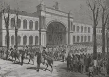 Franco-Prussian War (1870-1871): Parade of German troops on the Champs Elysées, 1871. Creators: Fernando Miranda, Enrique Laporta Valor