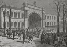 Franco-Prussian War (1870-1871): Parade of German troops on the Champs Elysées, 1871. Creators: Fernando Miranda, Enrique Laporta Valor