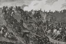 Franco-Prussian War, (1870-1871): Prussian artillery engaging in combat, August 1870. Creator: Unknown