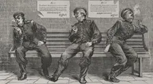 Franco-Prussian War (1870-1871): Prussian army - Bavarian officers smoking during a break, 1870. Creator: Unknown