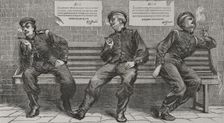 Franco-Prussian War (1870-1871): Prussian army - Bavarian officers smoking during a break, 1870. Creator: Unknown