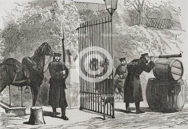 Franco-Prussian War (1870-1871): Prussian outpost in the French town of Saint-Cloud, 1870.  Creator: Tomás Carlos Capuz.