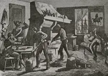 Franco-Prussian War (1870-1871): Prussian soldiers housed in France, 1870. Creator: Unknown