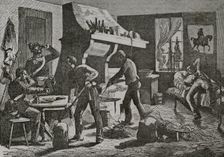 Franco-Prussian War (1870-1871): Prussian soldiers housed in France, 1870. Creator: Unknown