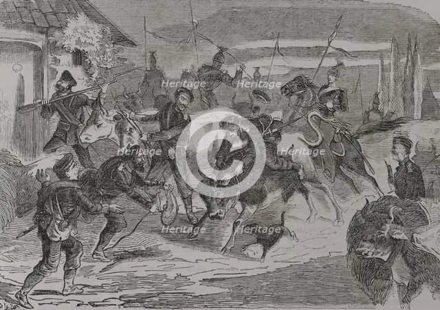 Franco-Prussian War (1870-1871): Prussian soldiers in search of food, 1870. Creator: Unknown.