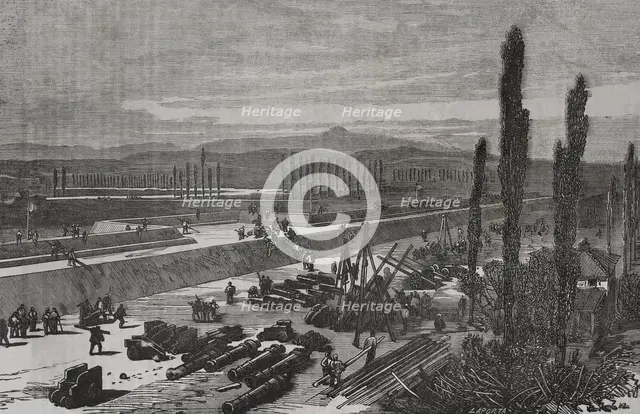 Franco-Prussian War (1870-1871): Preparations for the defence of Lyon, France, 1870.  Creator: Laporta.