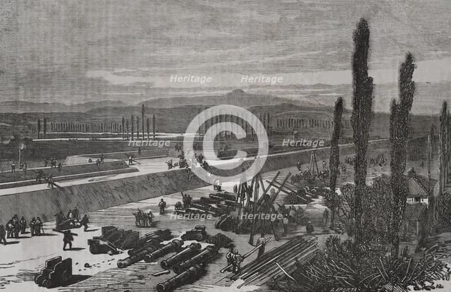Franco-Prussian War (1870-1871): Preparations for the defence of Lyon, France, 1870.  Creator: Laporta.