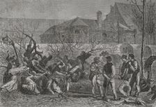 Franco-Prussian War (1870-1871): The besieged cutting down trees round Paris for firewood, 1871. Creator: Auguste Trichon