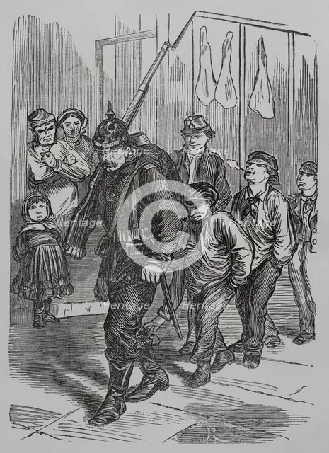 Franco-Prussian War (1870-1871): The last German in Paris, 1871. Creator: Unknown.
