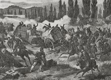 Franco-Prussian War (1870-1871): The Prussians seize a French convoy, 1870. Creator: Unknown
