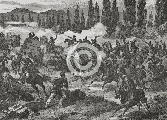 Franco-Prussian War (1870-1871): The Prussians seize a French convoy, 1870. Creator: Unknown.