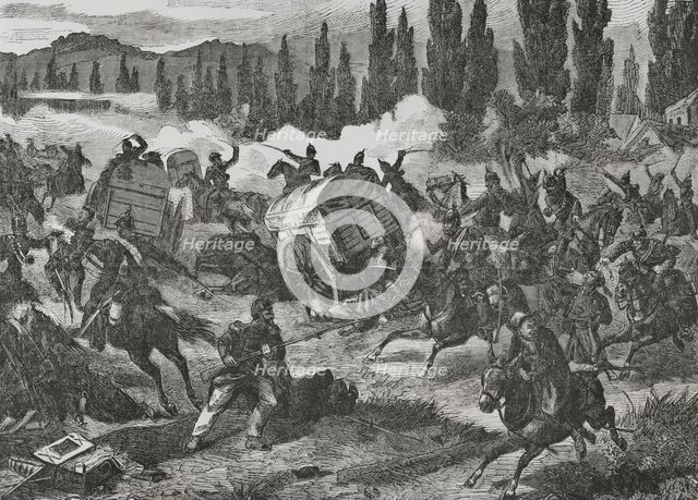Franco-Prussian War (1870-1871): The Prussians seize a French convoy, 1870. Creator: Unknown.