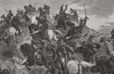 Franco-Prussian War (1870-71): Engagement between Uhlans and French Chasseurs d'Afrique, Aug 1870. Creator: Unknown