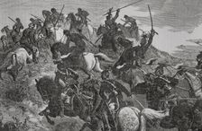 Franco-Prussian War (1870-71): Engagement between Uhlans and French Chasseurs d'Afrique, Aug 1870. Creator: Unknown