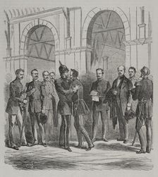 Franco-Prussian War (1870-71); King William I arriving from Ems, Berlin railway station, 1870. Creator: C. S.