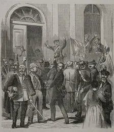 Franco-Prussian War (1870-71); pro-war demonstration in Berlin..., 1870. Creator: Unknown